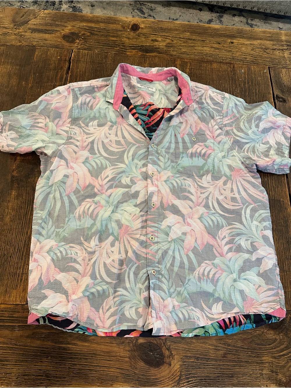 Tommy Bahama Pastel Pink & Mint Tropical Button-Down Shirt